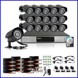 Zmodo 16CH DVR Security System &16 x600TVL Outdoor Cameras &2TB HDD(Refurbished)