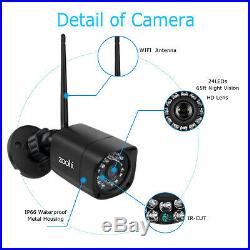 Zoohi 1080P Security Camera System Outdoor Wireless Home CCTV WIFI NVR IR Night