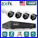 Zoohi 4CH 1080P HD CCTV DVR HDMI IR Home Security Camera System Outdoor IP66 Kit