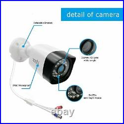 Zoohi CCTV Home Security Camera System Outdoor AHD 1080P 8CH DVR IR Night Vision