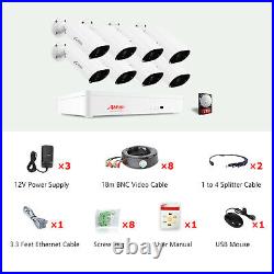 Zoohi Home CCTV Security Camera System Outdoor 8CH 1TB HDD Wired HD WiFi Audio